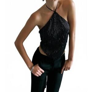 NEW ILA alexa bandana sequin top in black